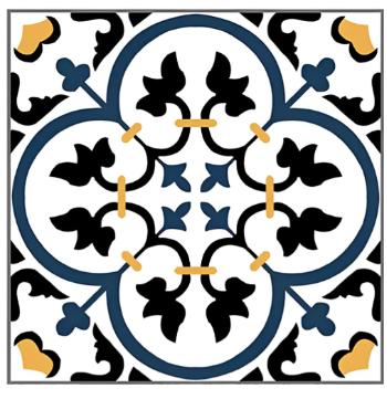 Azure Flower Moroccan Ceramic Tile 12*12 Inch