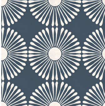 Cuba Azul Moroccan Ceramic Tile 24 x 24 Inch