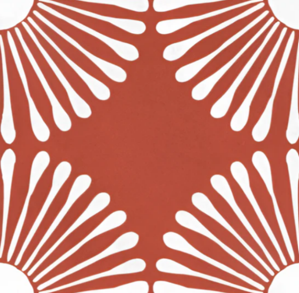 Cuba Rossa Moroccan Ceramic Tile 24 x 24 Inch (B)