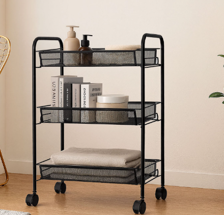 LUXE HOME Metal 3-Tier Storage Trolley